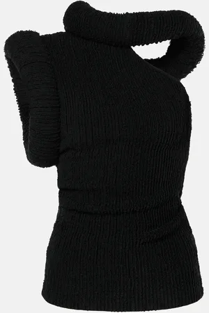 Acne Studios Top asimétrico de mezcla de lana