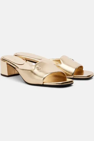 Jimmy Choo Mules Dina 45 de piel metalizada