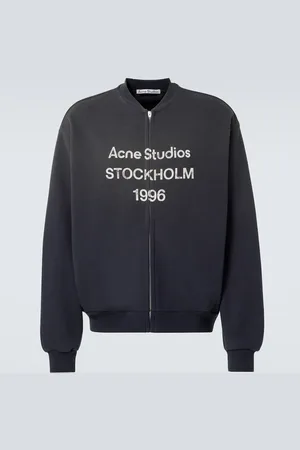 Acne Studios Sudadera de mezcla de algodón con cremallera