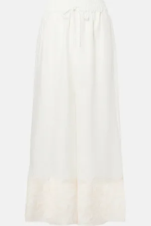 ALÉMAIS Alémais Culottes de lino bordados
