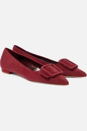 Manolo Blahnik Bailarinas Maysale de piel con hebilla