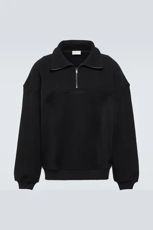 Saint Laurent Sudadera de algodón con cremallera