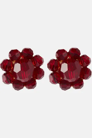 Simone Rocha Pendientes de botón Daisy con cristales