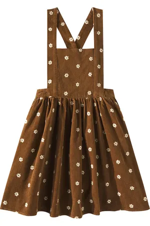 Rylee + Cru Vestido Pinafore de pana de algodón