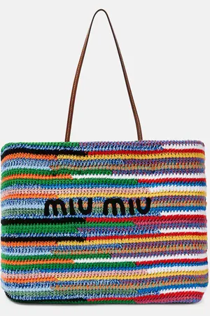 Miu Miu Tote Large de croché a rayas