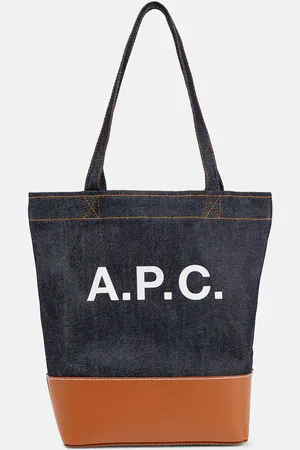 A.P.C. Tote Axelle con ribetes de piel y logo