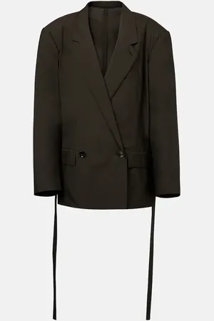 LEMAIRE Blazer de algodón y seda con cinturón