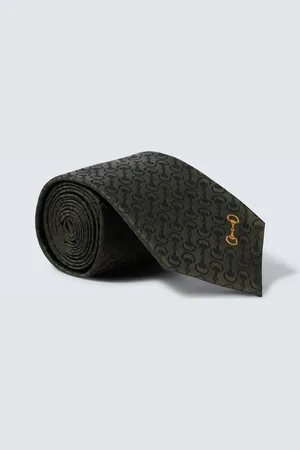 Gucci Corbata de jacquard de seda con Horsebit