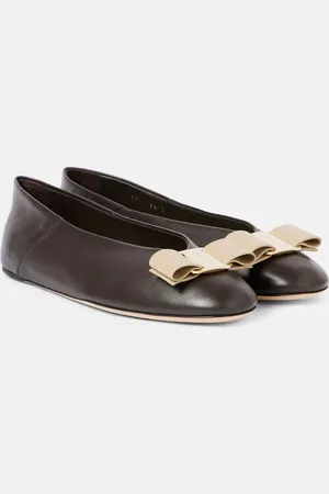 Salvatore Ferragamo Bailarinas Vara de piel con lazo