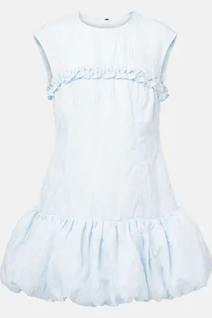 Ganni Vestido corto en jacquard con volantes