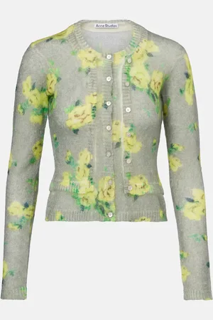 Acne Studios Cárdigan en mezcla de mohair floral