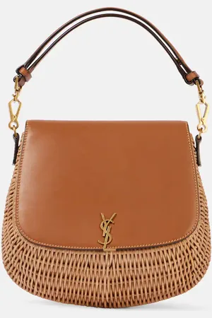 Saint Laurent Bolso Voltaire de piel y mimbre
