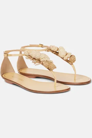 Aquazzura Sandalias Marea de piel con rafia