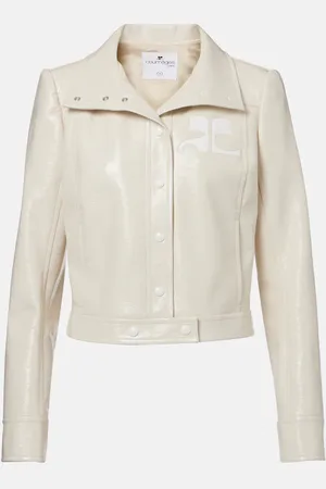 Courrèges Courrèges Chaqueta de piel sintética con logo