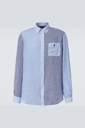 Ralph Lauren Camisa de lino con patchwork