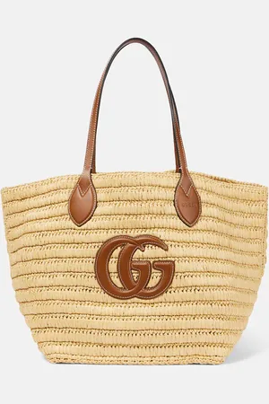 Gucci Bolso Summer Large de rafia con piel
