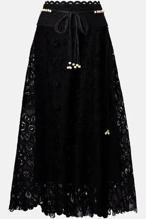 ZIMMERMANN Falda midi Rhiannon de algodón bordada