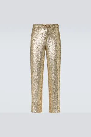 DRIES VAN NOTEN Pantalones rectos con lentejuelas