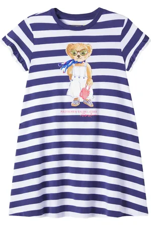 Ralph Lauren Vestido Polo Bear de algodón a rayas