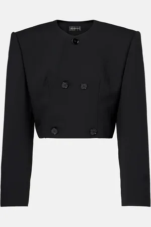 Balenciaga Chaqueta cropped de sarga de lana