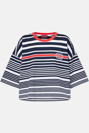 Gucci Camiseta cropped de algodón a rayas
