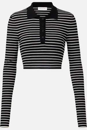 The Frankie Shop Polo cropped Giselle a rayas