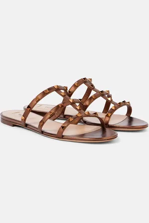 VALENTINO GARAVANI Sandalias Rockstud de piel metalizada