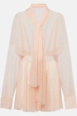 Norma Kamali Vestido corto de chifón con lazada