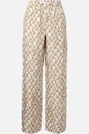Burberry Pantalones palazzo de seda de tiro alto