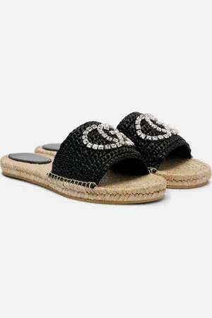 Gucci Alpargatas de rafia con GG adornadas