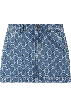 Gucci Falda de denim con GG