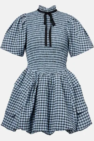 Ganni Vestido corto de sirsaca a cuadros