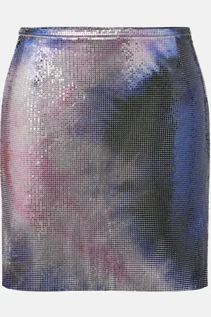 Paco rabanne Minifalda tie-dye metalizada