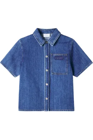 Gucci Camisa de denim con logo