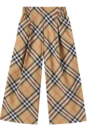 Burberry Pantalones anchos de algodón con Burberry Check