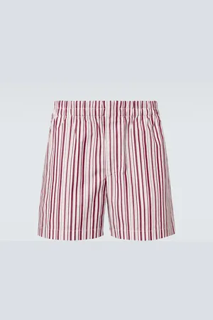Gucci Shorts de popelín de algodón a rayas
