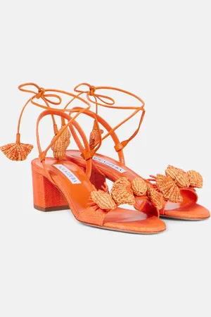 Aquazzura Sandalias Marea 50 de rafia con piel