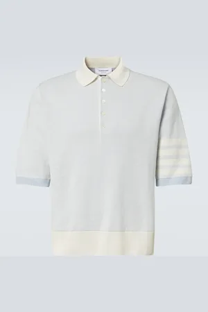 Thom Browne Polo 4-Bar de lino y algodón