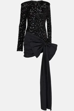 ROTATE Vestido corto con lentejuelas y lazo