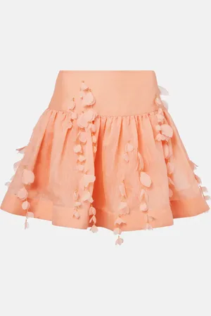 ZIMMERMANN Falda corta Dawning de lino y seda