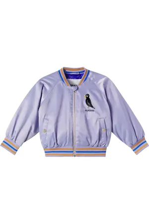 Mini Rodini Chaqueta bomber de satén con logo