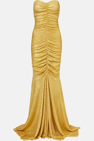 Norma Kamali Vestido de fiesta fruncido con lentejuelas