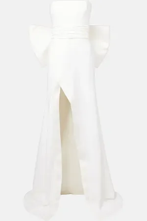 Ilkyaz Ozel Vestido de novia Nefertiti de satén con lazo