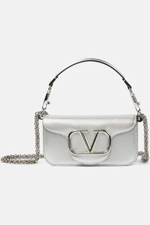 VALENTINO GARAVANI Bolso Locò Small de piel metalizada