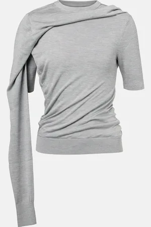 Acne Studios Top de jersey de seda drapeado