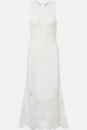 Erdem Vestido largo calado de algodón