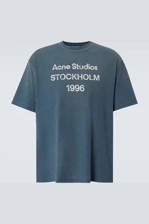 Acne Studios Camiseta de algodón y cáñamo con logo