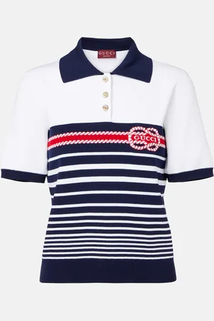 Gucci Polo de algodón en intarsia