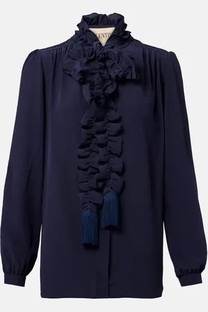 VALENTINO Blusa de seda con volantes