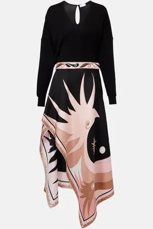 Puccini Vestido midi Stella de mezcla de seda